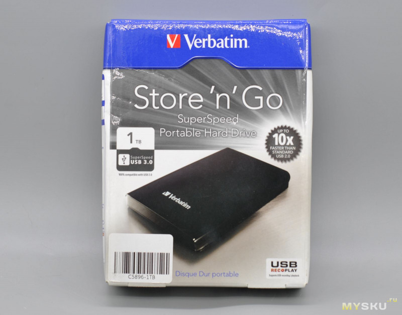 Внешний HDD Verbatim 1 Тб Store'n'Go USB 3.0