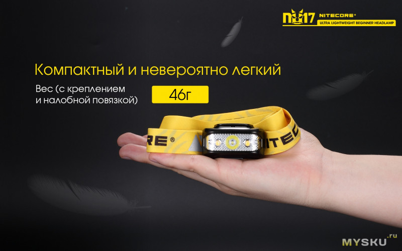 Налобный фонарик Nitecore NU17 XP - G2 за $20.78