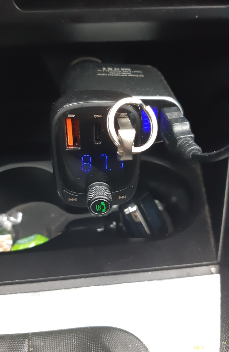 Автомобильный FM трансмиттер Baseus S-13 с QC зарядкой
