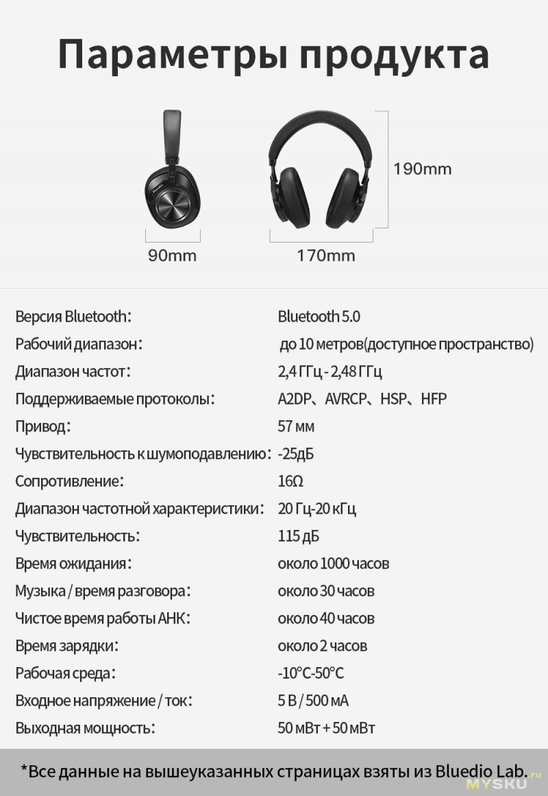 Bluetooth наушники Bluedio T7 с активным шумодавом за $29.21
