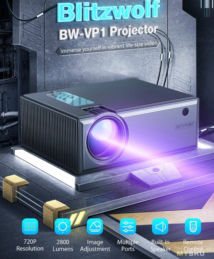 LCD проектор Blitzwolf BW-VP1 за .99