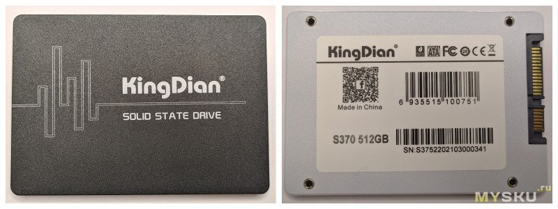 SSD накопитель KingDian S370 на 512Гб