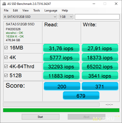 SSD накопитель KingDian S370 на 512Гб