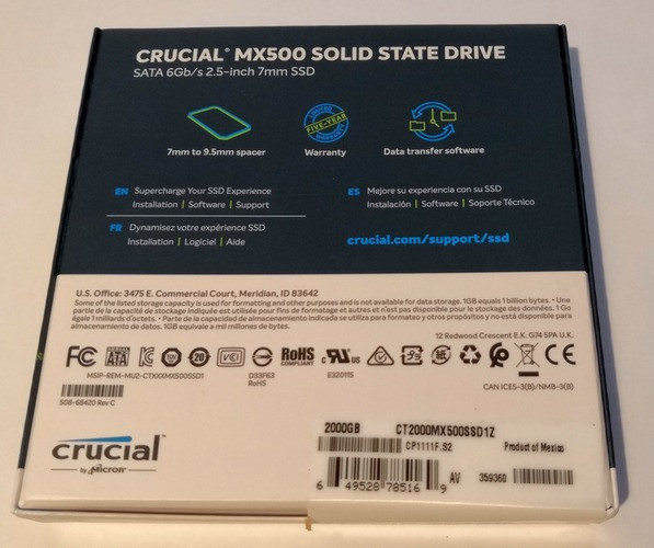 SSD Crucial MX500 2TB - много, быстро и относительно дёшево.
