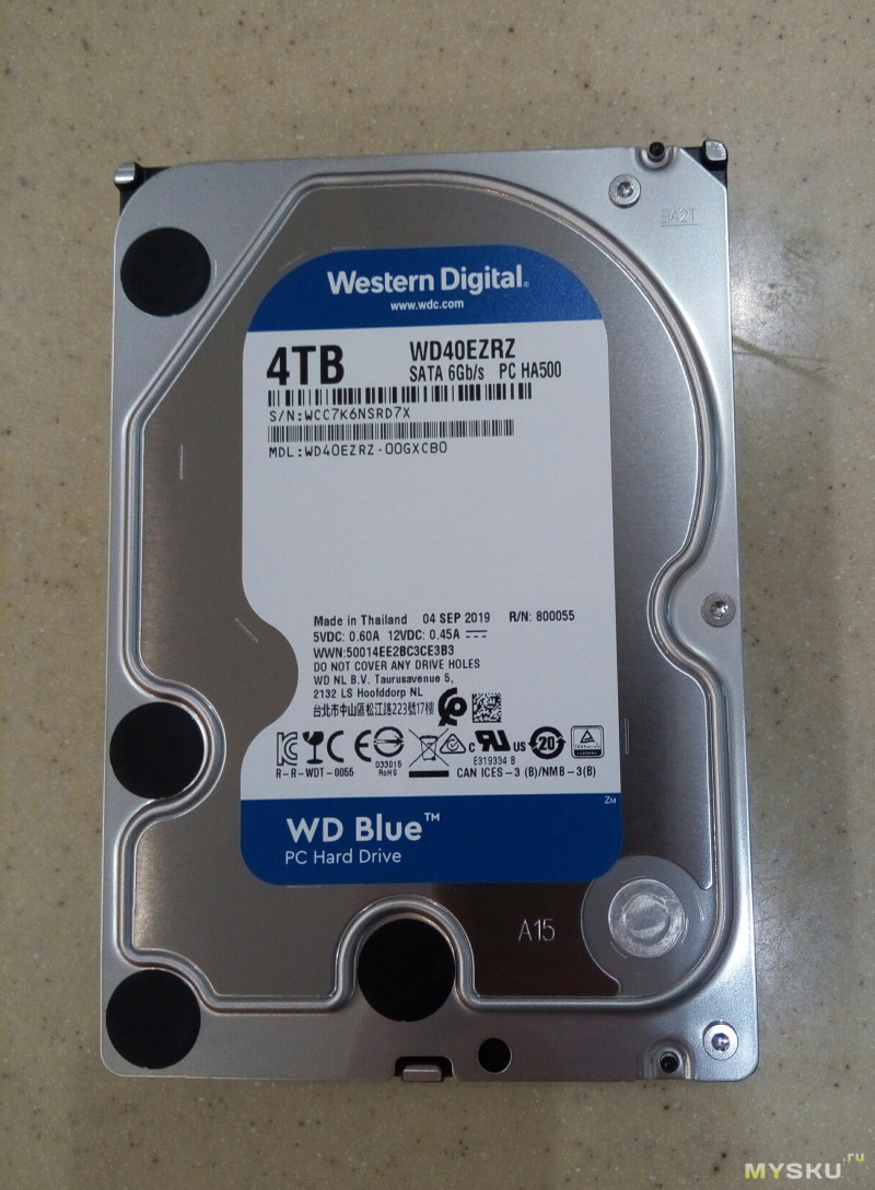 Жёсткий диск WD Blue 4TB WD40EZRZ с Алиэкспресс