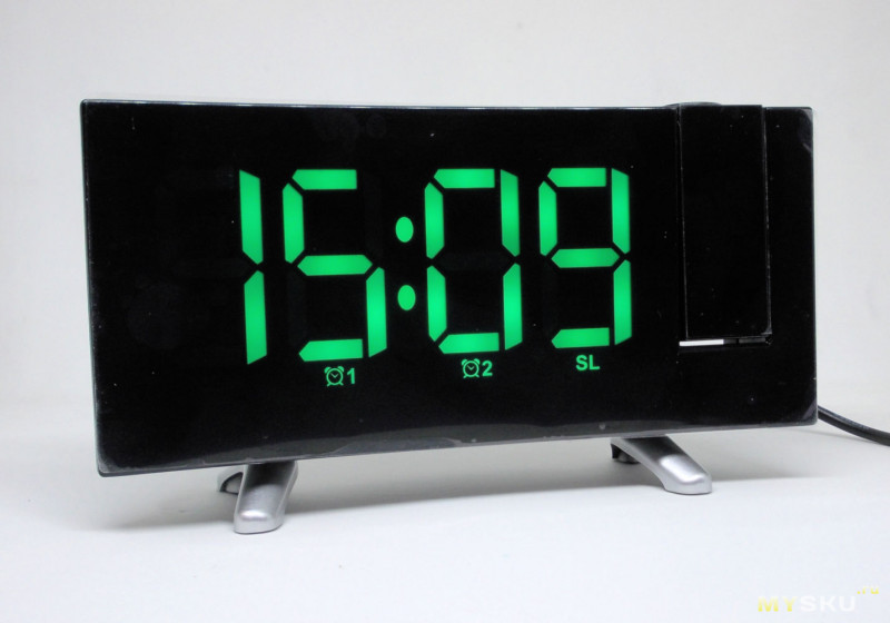 Настольные светодиодные часы-будильник с проектором, FM-радио и USB-портом для зарядки
