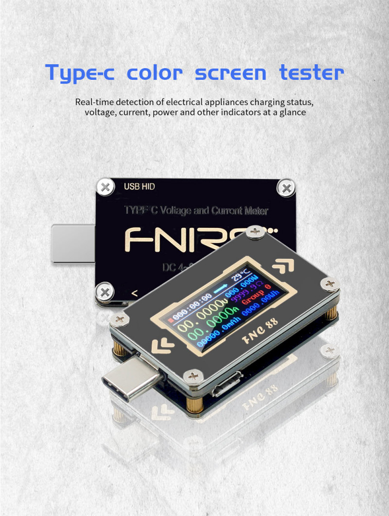 USB тестер Fnirsi FNC88. Цена 12$