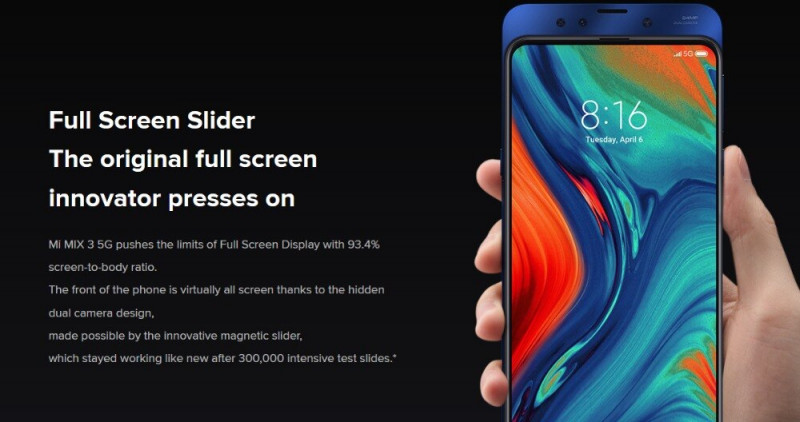 Флагман-слайдер Xiaomi Mi Mix 3 (5G-версия) 6+64 Гб. Цена 279$