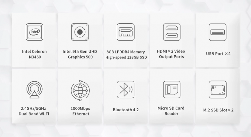 Мини ПК BMAX B2 (Intel Celeron N3450 8GB LPDDR4 128GB SSD) цена с купоном 129.99$