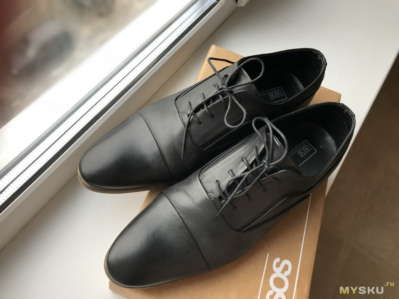 Черные кожаные туфли на шнуровке ASOS DESIGN