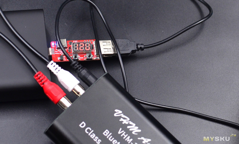 Аудиоусилитель VHM-338 D-класса (2x100W, Bluetooth 5.0, USB, AUX)