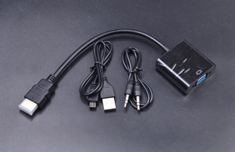 Конвертер-адаптер HDMI -> VGA с аудиоджеком