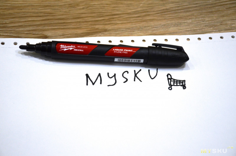 Маркер на основе жидкой краски Milwaukee 48-22-3731 INKZALL Paint Marker (Black): маркер, пишущий нестираемой краской