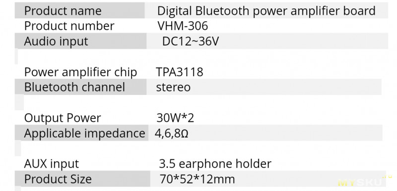 Купон на скидку $2 на модуль усилителя 2x30W на базе TPA3118 (Bluetooth). Цена $5.99