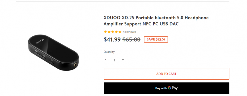 Акция на Bluetooth ЦАП (усилитель) XDUOO XD-25 за $41.99