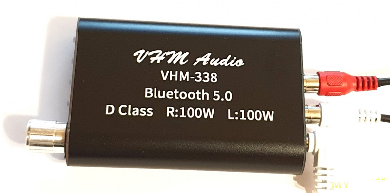 Компактный  усилитель мощности VHM-338 (Class-D, Bluetooth 5.0, 2x100W, USB, AUX)