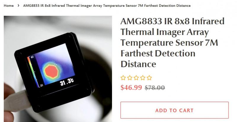 Самый дешевый тепловизор AMG8833 для диайвайщиков ($46.99)
