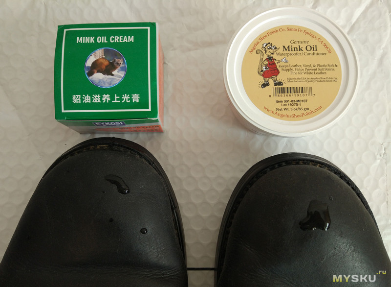 Обувной крем с маслом норки. Сравниваем Angelus из США и Eykosi из Китая
