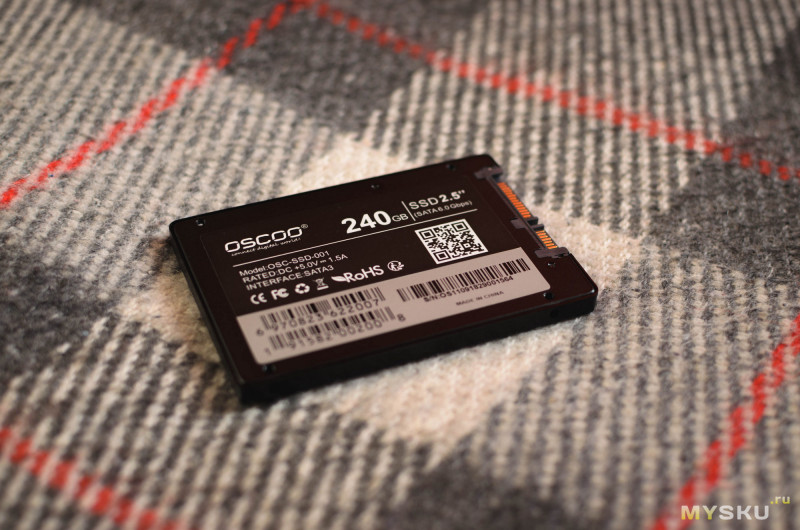Обзор SDD компании OSCOO (модель OSC-SSD-01) на 240GB (2.5", SATA3, 6Gbps).