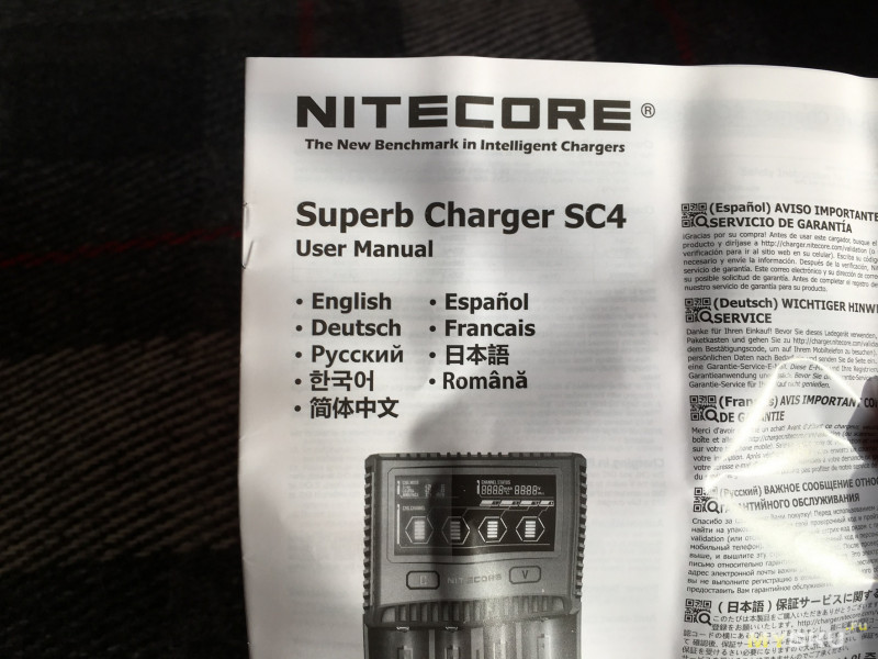 Обзор зарядки Nitecore SC4 с ручной настройкой тока от 300 до 3000mA.