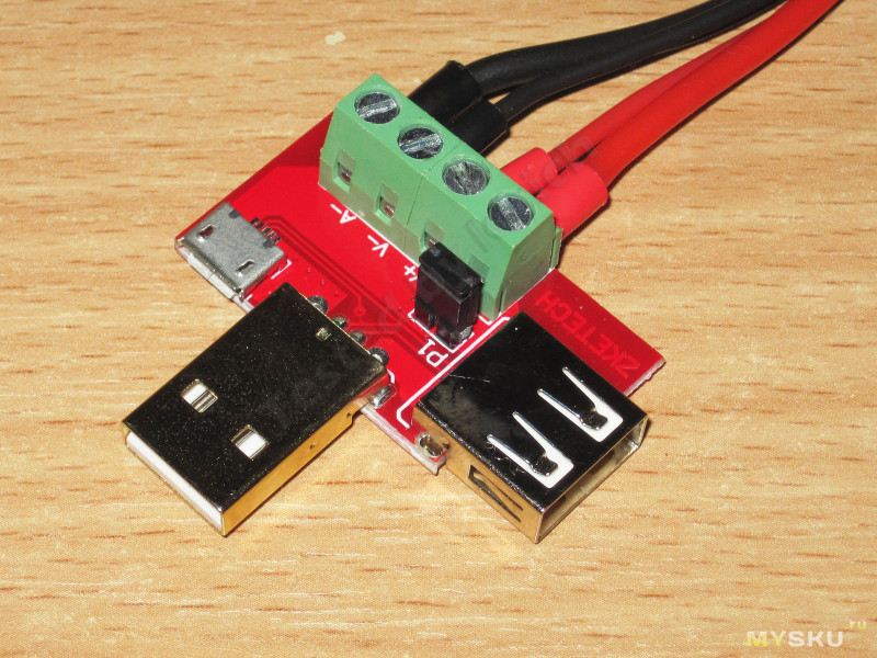 Адаптер к электронной нагрузке для тестирования источников питания с USB выходом