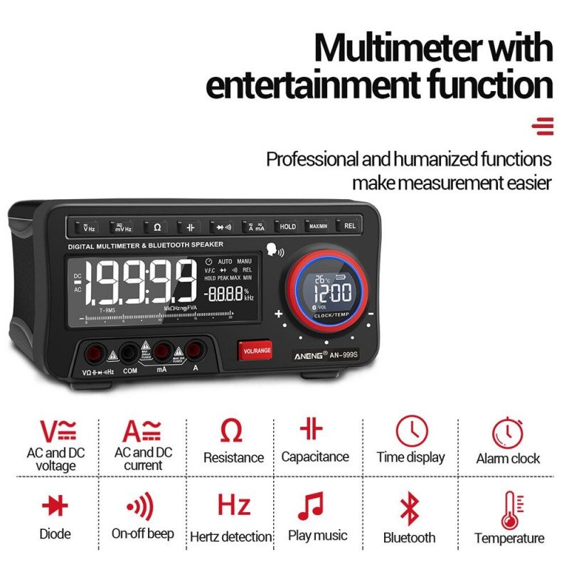 TrueRMS мультиметр ANENG AN999S с Bluetooth за .99