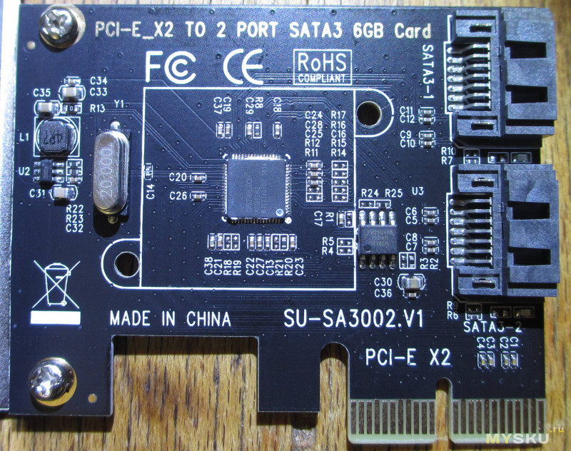 2-port sata600 pcie 2.0 x2 контроллер на asm1062
