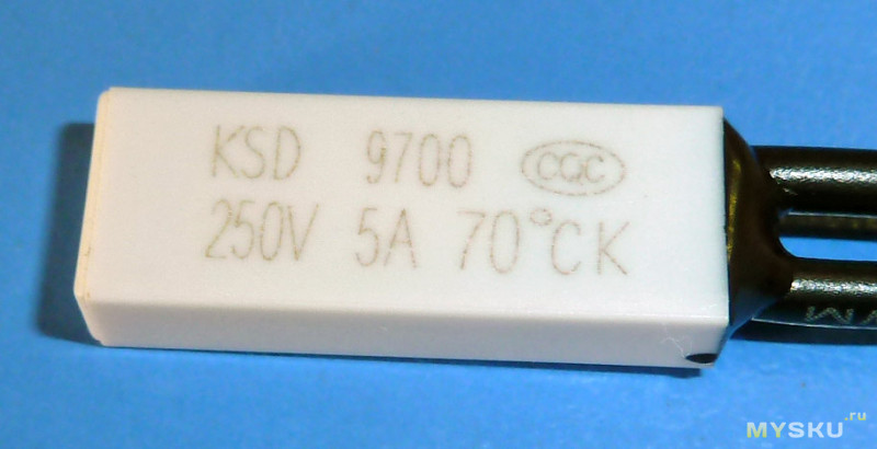 Термовыключатели биметаллические в пластике нормально разомкнутые (NO) KSD9700 70ºC 250V 5A