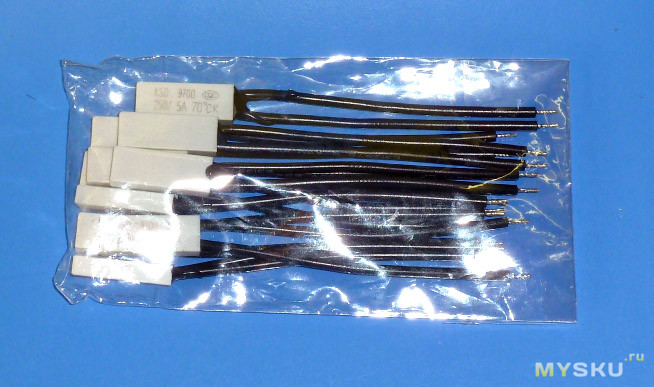 Термовыключатели биметаллические в пластике нормально разомкнутые (NO) KSD9700 70ºC 250V 5A