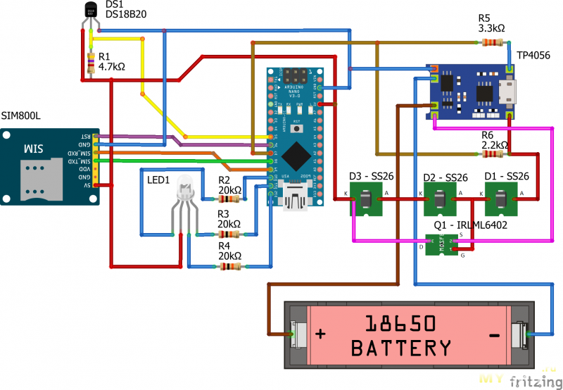 Бюджетный GSM термометр на Arduino Nano
