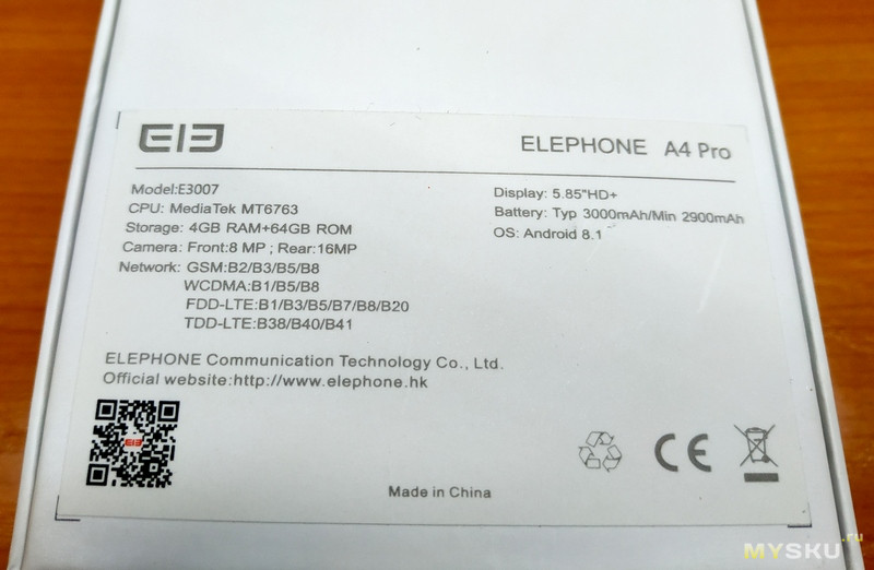 ELEPHONE A4 Pro -  запоминающийся смартфон