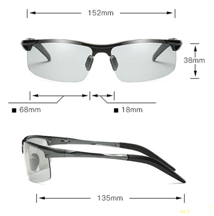 Фотохромные солнцезащитные очки с поляризацией La Vie за 12.6$