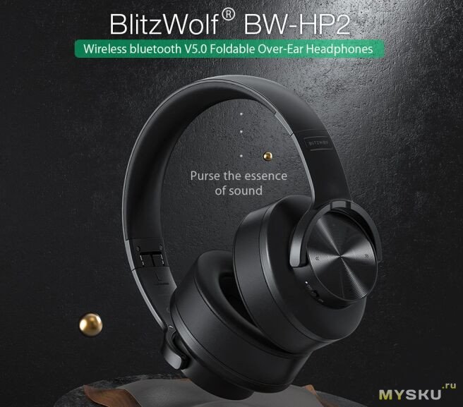 Беспроводные наушники BlitzWolf® BW-HP2 за 32.99$