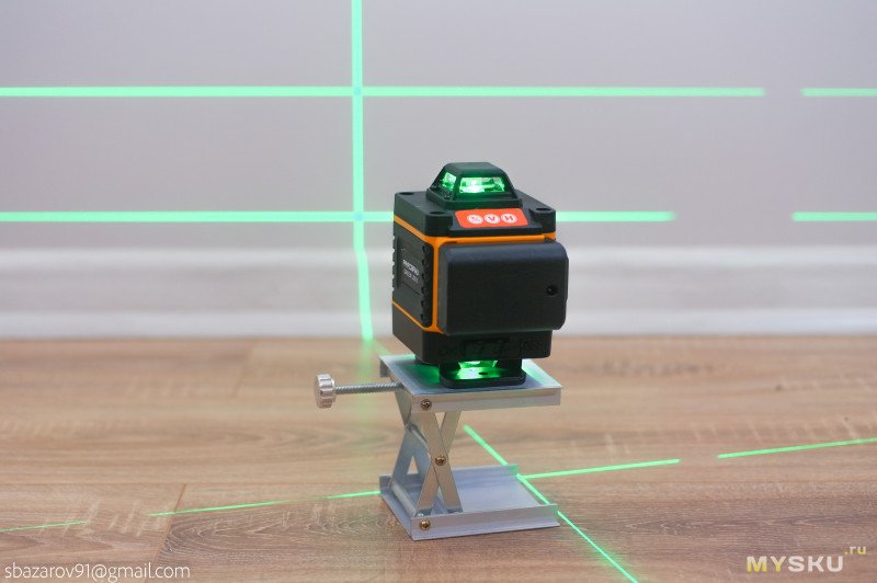 Лазерный уровень Pracmanu LD51S с 4 линиями на 360°