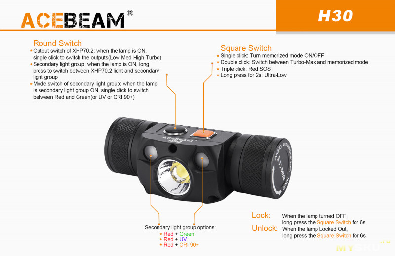<span>Налобный фонарь Acebeam H30</span>