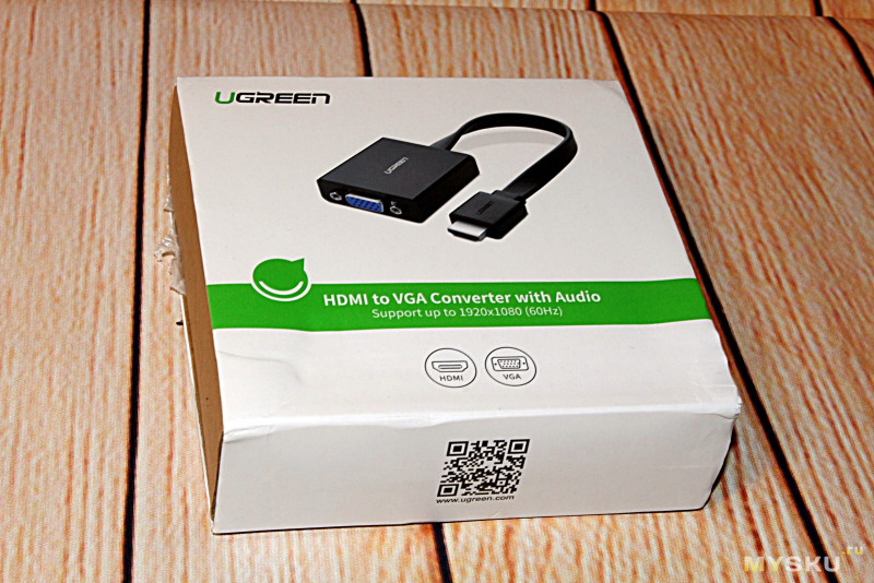 Проверенный тысячами пользователей конвертер VGA-HDMI от Ugreen . Дополнительное питание и разъем 3,5мм на борту.