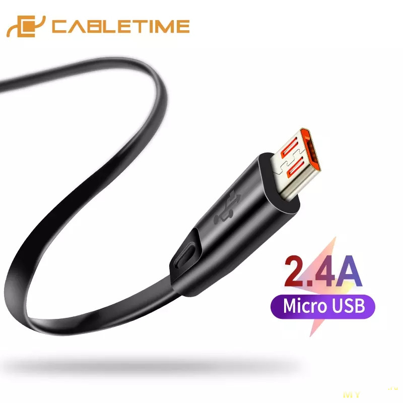 2 метровых кабеля USB-microUSB  от cabletime за 2$