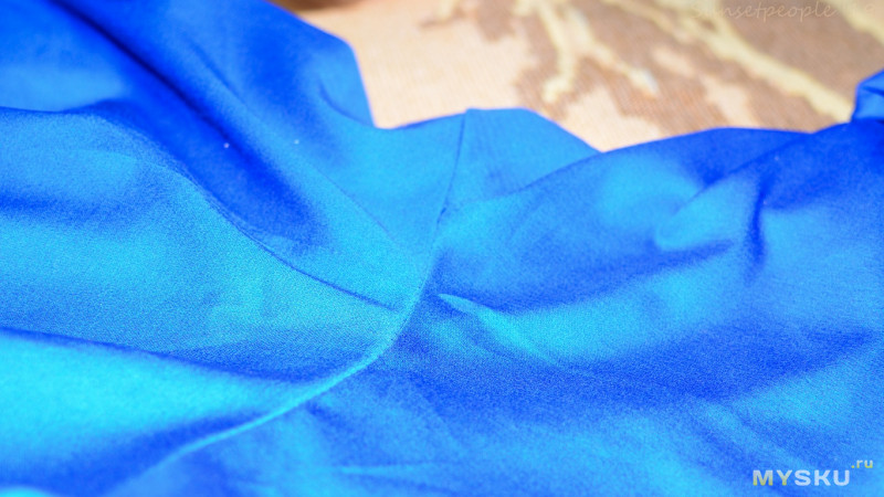 Платье с юбкой-солнце из хлопка монотонное [синее]