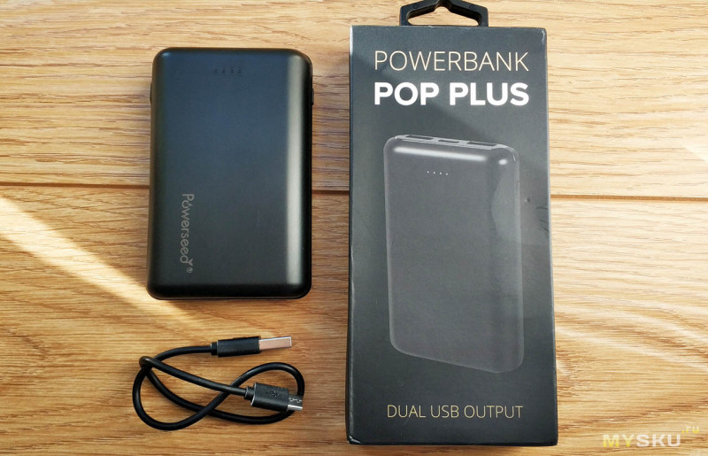 Современный внешний аккумулятор Powerseed POP Plus 10000mAh. Поддержка PD3.0, QC3.0, FCP, MTK-PE+ и Apple2.4A.