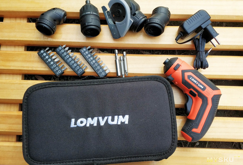 Электроотвертка Lomvum 4V Li-ion. Отличный универсальный инструмент с расширенным комплектом.