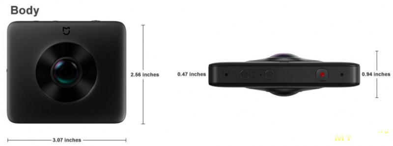 Панорамная камера Xiaomi Mi Sphere 360 ° с защитой IP67 и Wifi/BT по акции за 158.27$ (+ селфи палка)