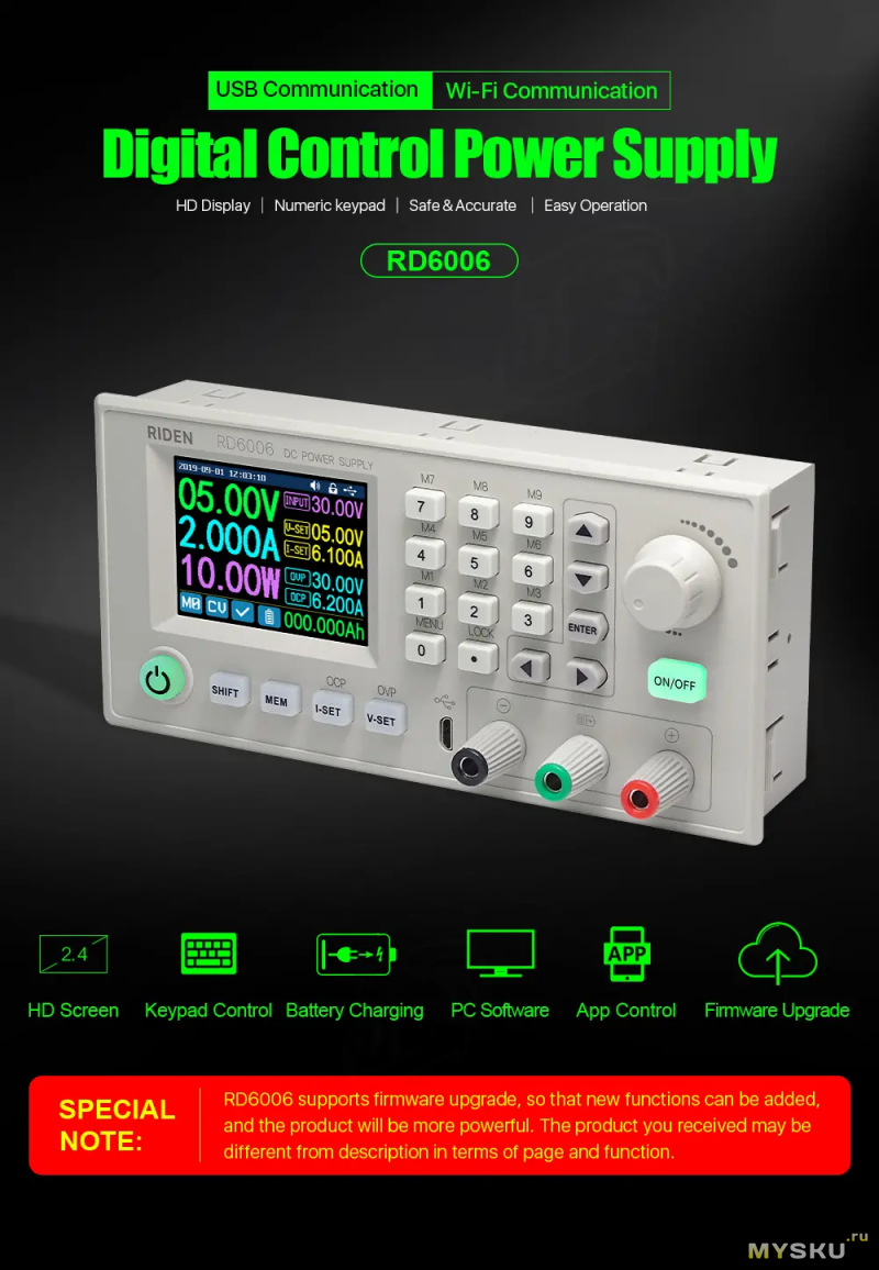 RIDEN RD6006 - модуль для сборки Лабораторного БП. С новым промокодом за 43.99$