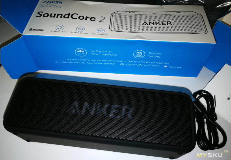 Портативная Bluetooth-колонка Anker SoundCore 2 IPx7 за 28.95$