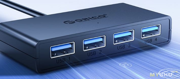 USB3.0 хаб на четыре порта от Orico по акции от 7.61$