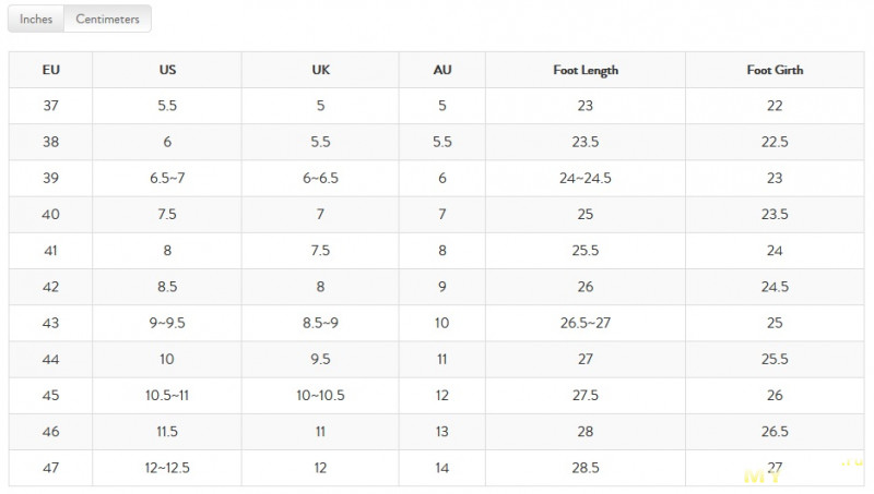 На коробке увидел немного другие цифры - EU 42, US 8,5, CHN 265. 