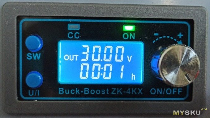 Импульсный регулируемый блок питания на основе DC Buck Boost конвертера ZK-4KX