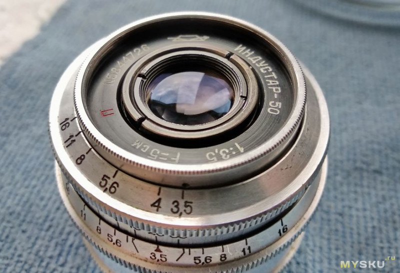 Объектив Индустар-50 для дальномерных фотокамеркамер М39х1 28,8 мм. Из цикла "Вторая жизнь советской оптики".