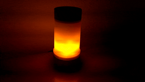 Лампа с имитацией горящего пламени и ночник на её основе