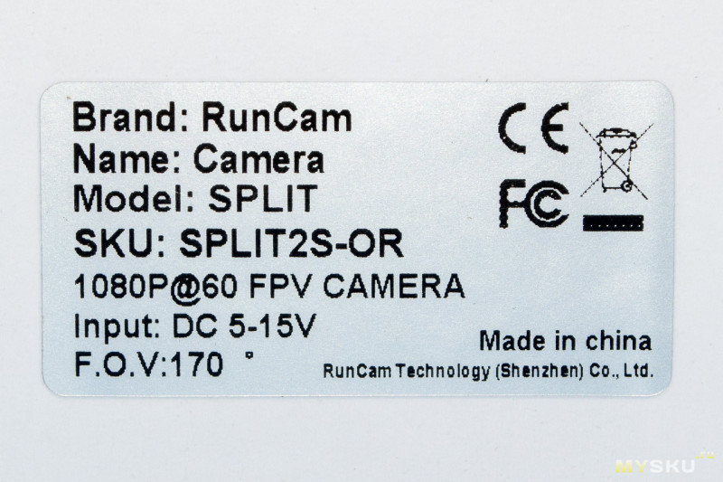 Модульная курсовая FPV камера с возможностью записи Full HD видео – RunCam Split 2S