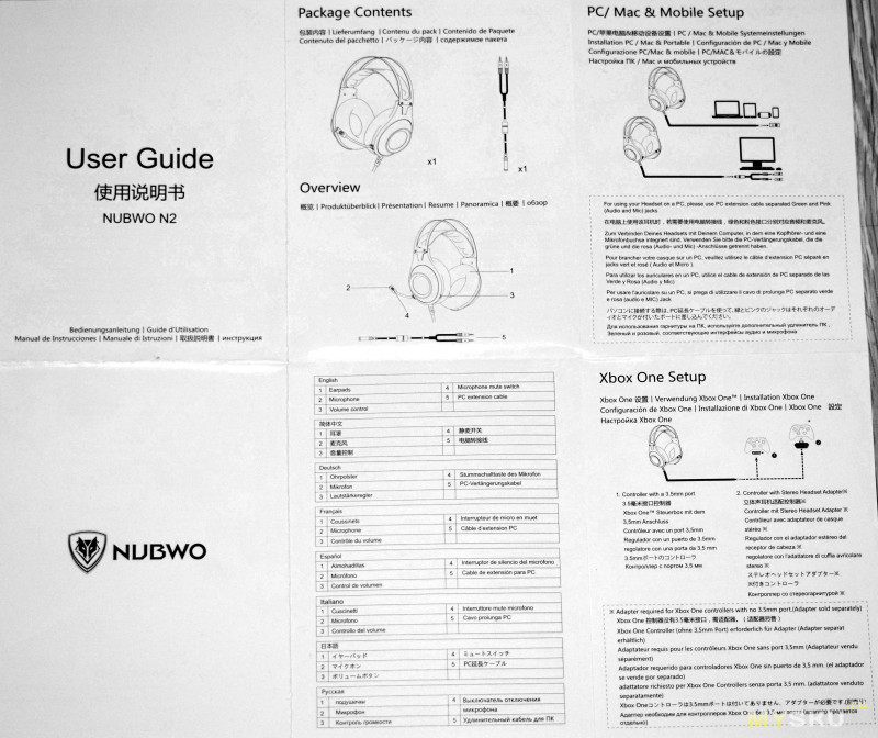 NUBWO N2 - геймерские наушники с 4 пин 3.5 мм джеком (или на выбор вариант с USB)